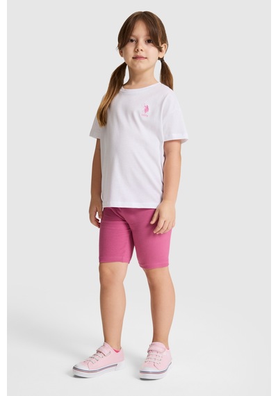 U.S. Polo Assn. Kız Çocuk Beyaz Tişört Basic 50325609-vr013