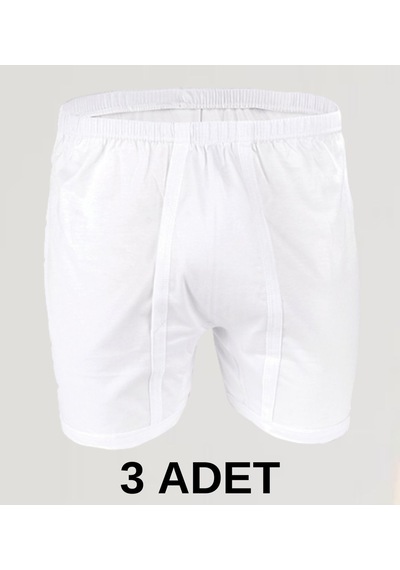 3 Adet Erkek Arjantin Penye Boxer Beyaz 001