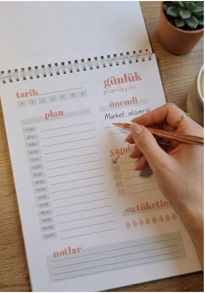 A4 Spiralli Boho Günlük Planlayıcı 50 Yaprak Çok Renkli