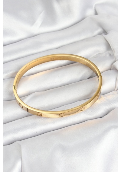 316l Çelik Gold Renk 65 Mm Kadın Kelepçe Bileklik Altın