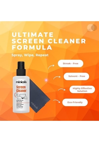 Telefon, Tablet Ve Bilgisayar İçin Ekran Temizleyici Sprey & Mikrofiber Bez 100ml