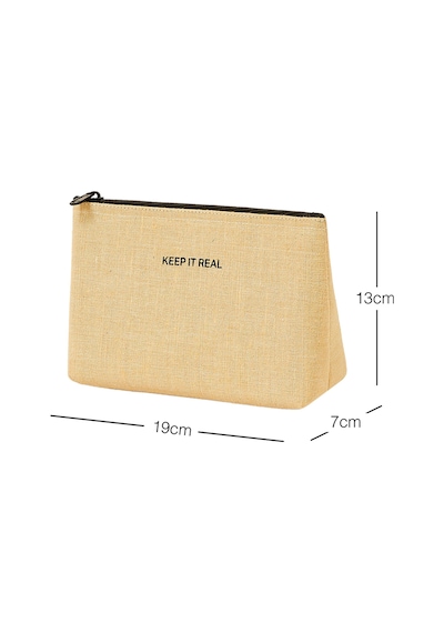Ocean Home Textile Termal Astarlı Jüt Keten Makyaj Çantası 19 X 13 X 7 Cm