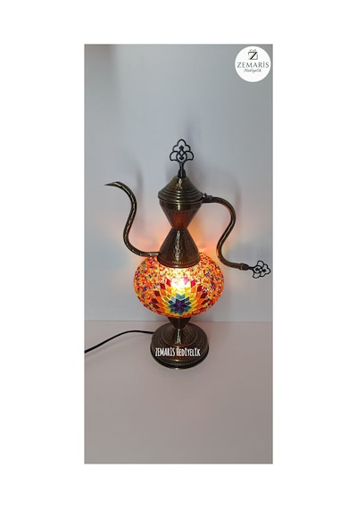El Yapımı Otantik Mozaik İbrik/abajur Büyük Camlı Kırmızı - 820079750 Kırmızı