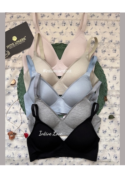 Softease V Yaka Balensiz Dikişsiz Lazer Kesim Rahat Soft Kumaştan Gri