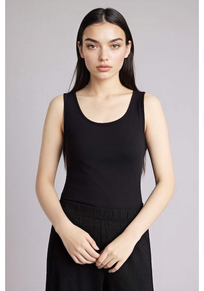 Defacto Slim Fit Basic Yuvarlak Yaka Atlet I1059az26smbk81 Siyah-bk81