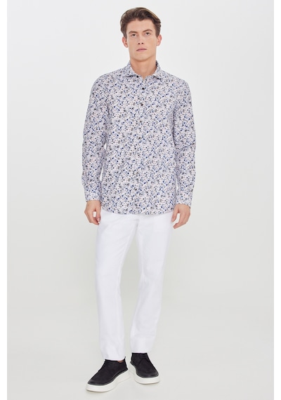 AC&Co / Altınyıldız Classics Erkek Beyaz Lacı Pamuklu Slim Fit Dar Kesim Büyük İtalyan Yaka Baskılı Gömlek Beyaz Lacı AC&Co / Altınyıldız Classics Erkek Beyaz Lacı Pamuklu Slim Fit Dar Kesim Büyük İtalyan Yaka Baskılı Gömlek Beyaz Lacı