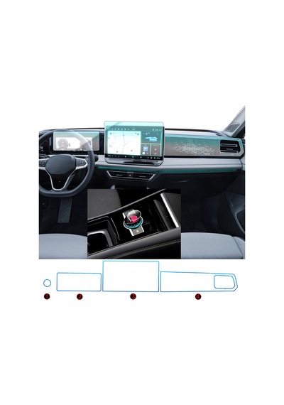 Volkswagen Tiguan Uyumlu 10 İnç Dijital Gösterge,12,9 İnç Navigasyon,sağ Panel Ve Home Tuşu 9h Nano