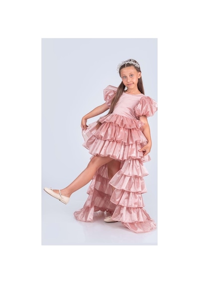 Mnk Baby & Kids Kız Çocuk Eklenebilir Kuyruk Detaylı, Taçlı Aspendos Abiye Elbise M00758 Pudra Mnk Baby & Kids Kız Çocuk Eklenebilir Kuyruk Detaylı, Taçlı Aspendos Abiye Elbise M00758 Pudra