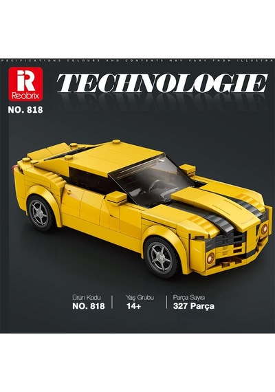 Reobrix Creator 818 Chevrolet Camaro Spor Araba Yaratıcı Yapı Blok Seti Building Blocks - 327 Parça