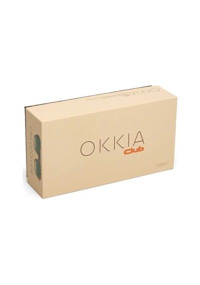 Okkia Club Strombolı Yeşil Lens Polarize Güneş Gözlüğü Klasik Havana Leopar - Siyah