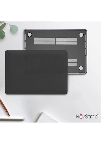 Novstrap Apple Macbook Pro 14 İnç M3/m3 Pro/m3 Max A2992 A2918 İle Uyumlu Kılıf Sert Mat Buzlu Kapak Mat Siyah