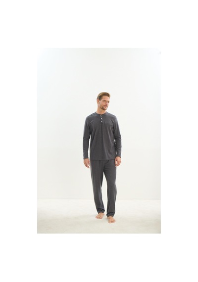 Sevim Erkek Uzun Kol Antrasit Pijama Takım C2t4n5o9 001