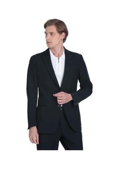Hatemoğlu Lacivert Slim Fit Mono Yaka Casual Takım Elbise 36286 Lacivert