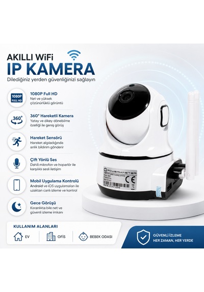 Powermaster Akıllı Ip Kamera 1080p Hd Wifi Bebek Kamerası 2Mp Güvenlik Kamerası Hareket Sensörlü 365 Döner Kamera Çift Yönlü Ses Android İos Uyumlu Bulut Depolama Destekli Ev İçi Kamera Powermaster Akıllı Ip Kamera 1080p Hd Wifi Bebek Kamerası 2Mp Güvenlik Kamerası Hareket Sensörlü 365 Döner Kamera Çift Yönlü Ses Android İos Uyumlu Bulut Depolama Destekli Ev İçi Kamera