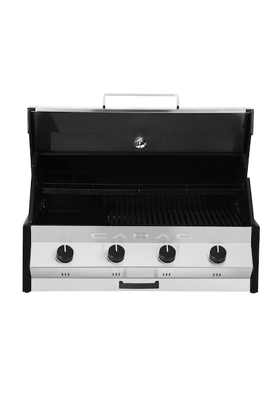 Cadac Meridian 4b Ankastre Gazlı Barbekü - 4 Çelik Brülörlü, Termometreli Kapak, Dış Mekan Kullanımına Uygun Siyah