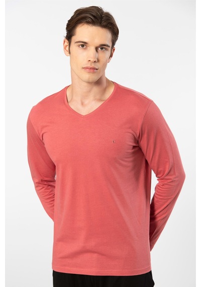 Cacharel Erkek Uzun Kollu Modal Pijama Takım 2237/mercan Mercan