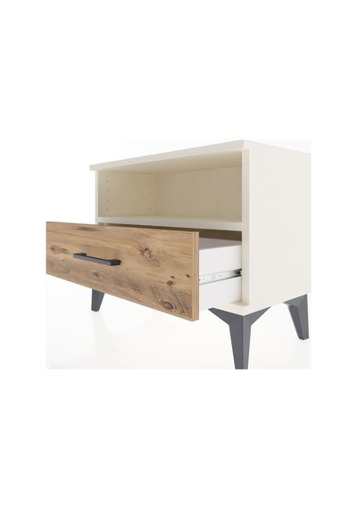 Arges Komodin Tek Raflı Tek Çekmeceli 60x30x48 Aytaşı-çam Aytaşı