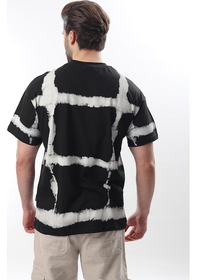Madmext Siyah Bisiklet Yaka Baskılı Basic Erkek T-shirt E7109 Siyah