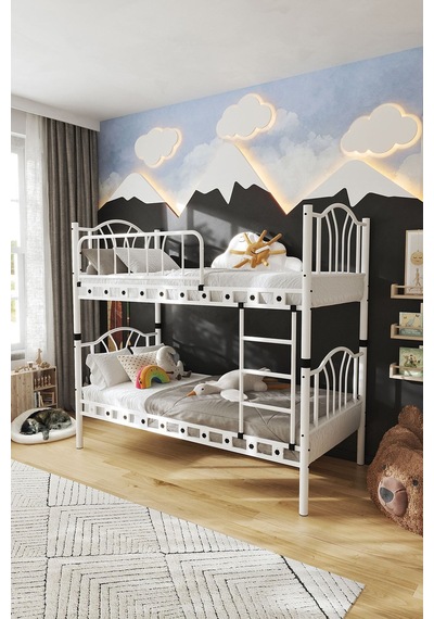 Aksviva Bella Genç Çocuk Yatak Odası Metal Ranza Ve Karyola 90x190 90 x 190