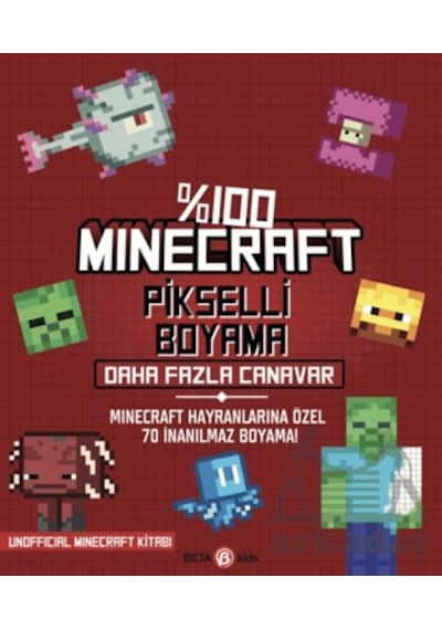 %100 Minecraft Pikselli Boyama - Daha Fazla Canavar Ciltli Beta Kids