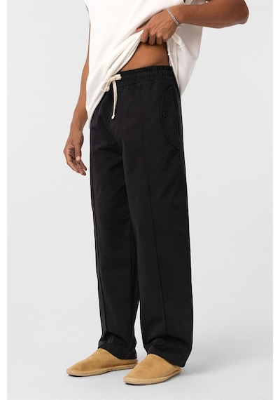 Vamos Bağcıklı Baggy Gabardin Pantolon Siyah