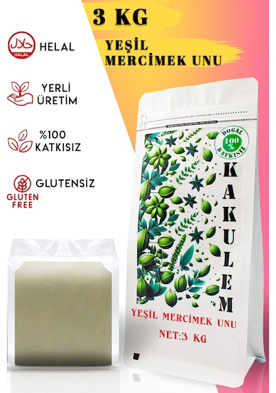 Kakulem Glutensiz Yeşil Mercimek Unu 3 Kg