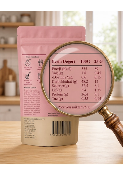 Kolajenli Proteinli Meyveli Puding Tozu Muzlu Çilekli Hurma Tozlu Şeker İlavesiz 100 G