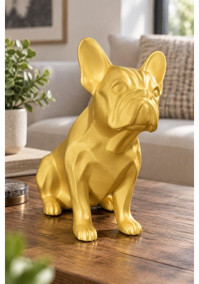 Fransız Bulldog Figürlü Dekoratif Biblo - 19cm 42344145