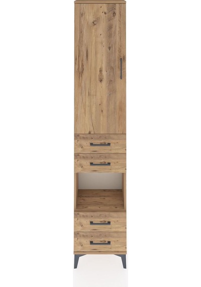 Arges Dolap 3 Raflı 4 Çekmeceli Tek Askılı 44x30x221 Çam-çam Çam