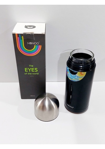Içi Cam Dışı Çelik Matara 280 Ml Siyah