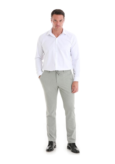 Hatemoğlu Beyaz Slim Fit Desenli Slim Yaka Pamuklu Uzun Kollu Gömlek 24d190000019 086 Beyaz