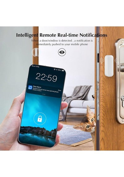 Akıllı Kapı Ve Pencere Sensörü / Alexa Google Destekli Kablosuz Wi-fi / Zigbee Manyetik Kontak Dedektörü