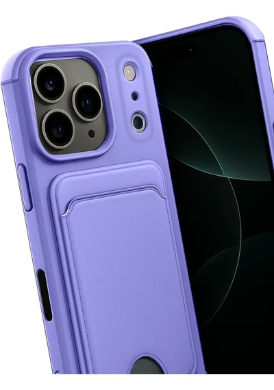 Newface Apple İphone 17 Pro Max Kelvin Kartvizitli Silikon - Lila