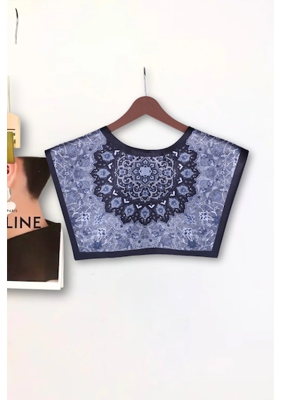 Walkenzo Bohem Stil Etnik Desenli Kadın Omuz Şalı Siyah