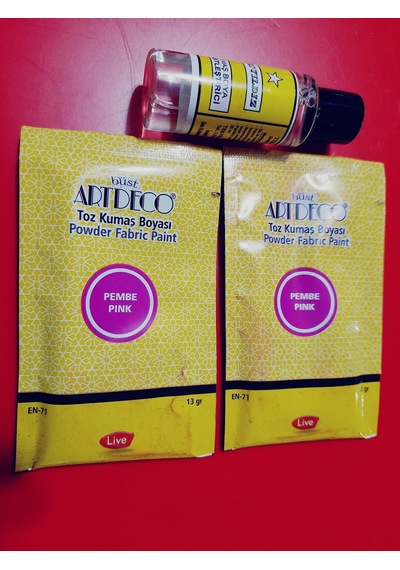 Artdeco Toz Kumaş Boyası Pembe 13 G 2 Adet Boya + 1 Sabitleyici