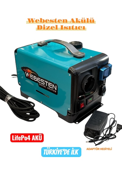 Webesten Taşınabilir Akülü Dizel Isıtıcı 12/24/220v Bluetooth'lu Serisi 02 Tv Sigortalı
