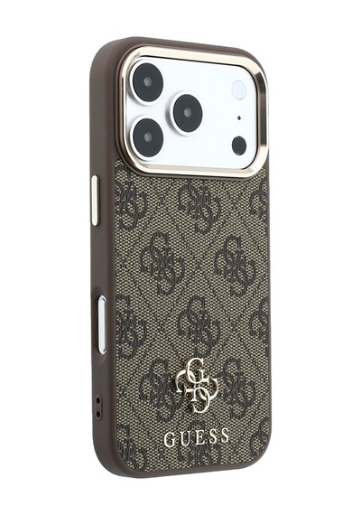 İphone 17 Pro Kılıf Guess Lisanslı M-safe Şarj Özellikli Small 4g Ve Classic Logolu Kapak Kahverengi