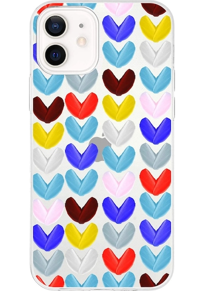 Apple Uyumlu iPhone 12 Mini İle 1mm Slim Fit Water Color 1 Baskılı Şeffaf Kılıf