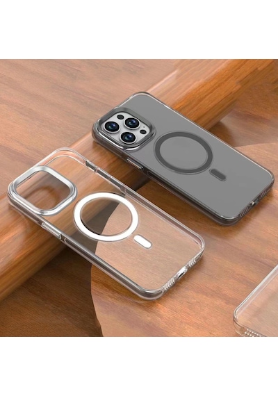 More Tr Apple Uyumlu iPhone 15 Pro Uyumlu Mtr Wireless Şarj Özellikli Şeffaf Efsane Kılıf-renksiz
