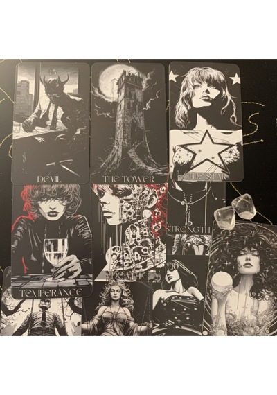 Monochrome Tarot 78 Kart İngilizce Tarot Destesi