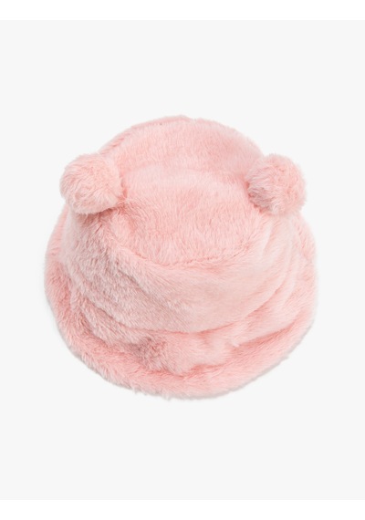 Koton Peluş Bucket Şapka Ponpon Detaylı Pembe 4wkg40001aa Gülkurusu