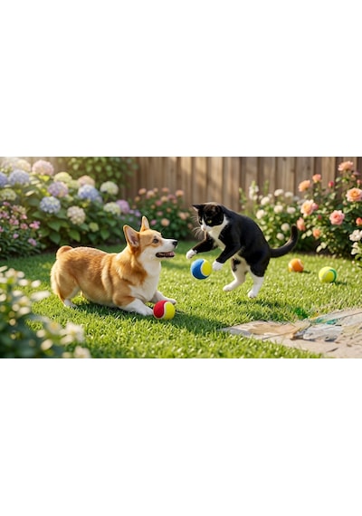 4'lü Renkli Tenis Topu Kedi Köpek Oyuncağı Seti - İnteraktif Isırma Ve Yakalama Topu