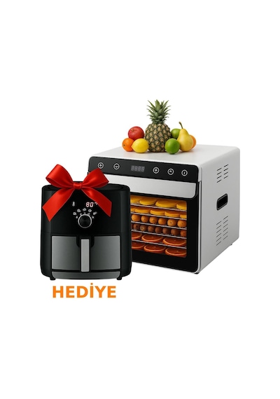 Dalle Ss-06a Paslanmaz Meyve Sebze Kurutma Makinesi + Airfryer
