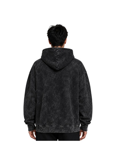 Sevbano Baskısız Basic Unisex Oversize Yıkamalı Premium Hoodie Sweatshirt Siyah