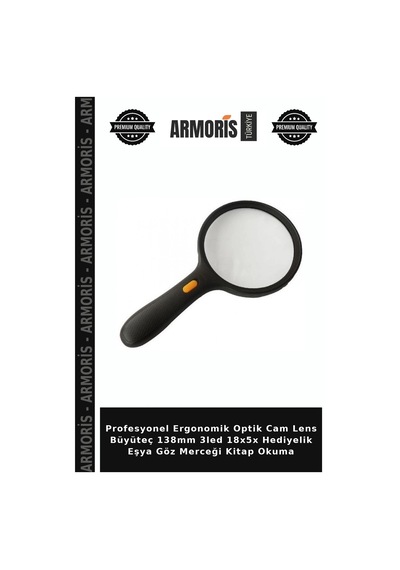 Profesyonel Ergonomik Optik Cam Lens Büyüteç 138mm 3led 18x5x Hediyelik Eşya Göz Merceği Kitap Okuma