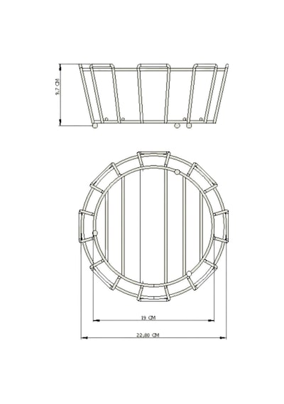 Edora Home Siyah Çok Amaçlı Oval Köşeli Meyve Sepeti - Metal Paslanmaz Siyah