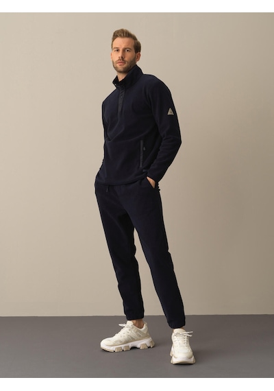 Xint Lacivert Regular Fit Dik Yaka Polar Sweatshirt 300276