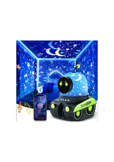 Robot Spacewalker Led Projeksiyonlu Gece Lambası Bluetooth Hoparlör Night Light Projector
