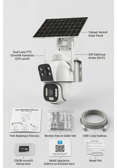 Inox-x15 Çift Lensli 4g Aov Kesintisiz Kayıt Yapan Ptz Güvenlik Kamerası - Dış Mekan Akıllı Kamera