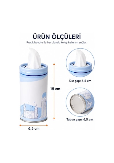 Ayrex Orret Home 4 Adet Araç Bardaklığı Uyumlu Peçetelik Araç İçi Peçete Kutusu Silindir Peçete Dispenseri Bar Diğer